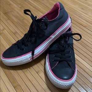 Vintage Converse All Star Black And Pink Low Top